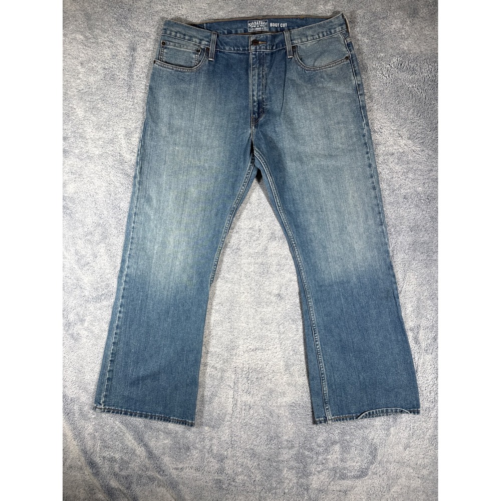 Signature by Levi Strauss & Co Mens Bootcut Jeans Medium Wash Blue 38x30‎ Cotton